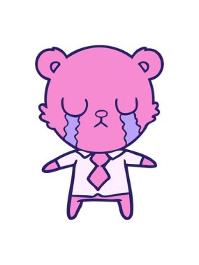 Ağlayan çizgi film ayısının ışık efekti