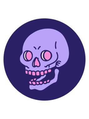 Titreyen hareketli ikonik dövme tarzı kafatasının eski görüntüsü