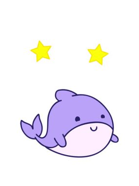 dönen yıldızlar mutlu bir balinanın çizgi filminin animasyonu