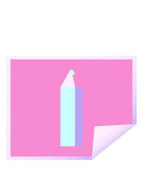 yeşil renkli kalem grafik vektör illüstrasyon kare etiketinin hareketli canlandırması