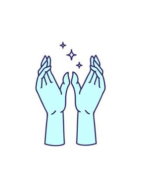 Mistik ellerin ikonik dövme tarzının hareketli animasyonu