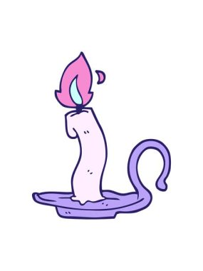 jiggle and pause animation of doodle burning candle cartoon