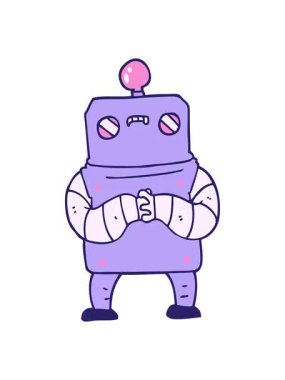 Çizgi film robotunun efekt animasyonunu görüntüle