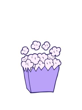 Çizgi film çizgi filmlerinin animasyonlarını genişletiyor. Patlamış mısır.