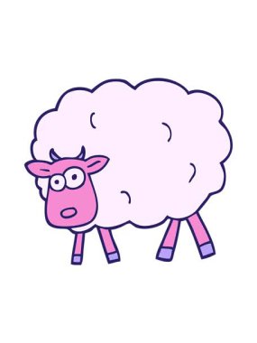 el çizimi karikatür tarzı koyunların basınçlı animasyonu