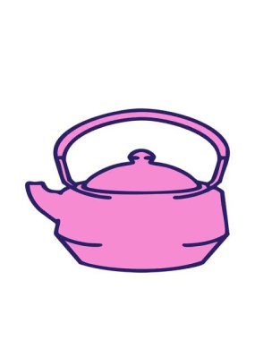 Japon çay karikatürü çaydanlığının hareketli animasyonu