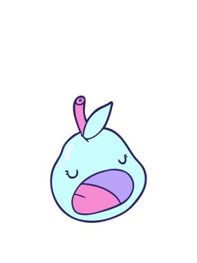 stretching up animation of a cute cartoon pear