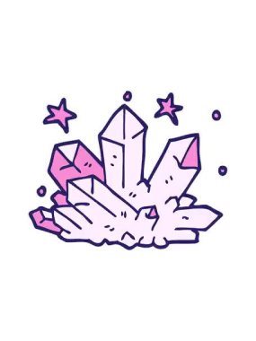 shivering motion animation of cartoon doodle crystal sparkling