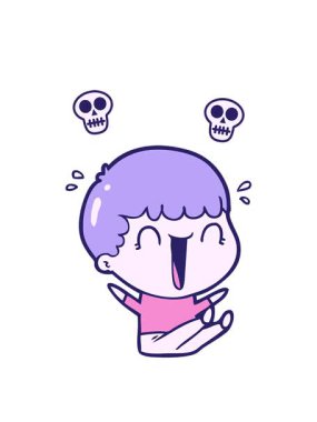 Çizgi film adamının kafatası animasyonu