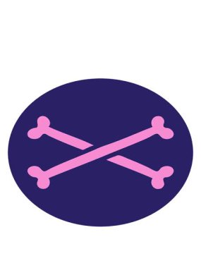 Çapraz kemik tasarımının ikonik dövme biçiminin hareketli animasyonu