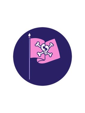 Korsan bayrağının ikonik dövme görüntüsünün canlandırması