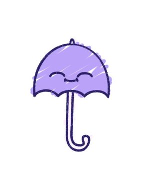 Şemsiye Tebeşir illüstrasyonunun titreşimli animasyonu