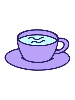 Geleneksel Brezilya kahvesi fincanının titreşimli animasyonu