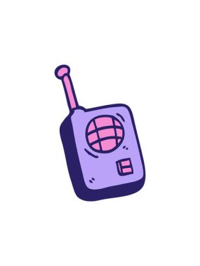 Karikatür karalama telsizinin dikkat çekici animasyonu