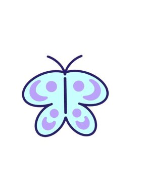 Basit ama sevimli kelebek çiziminin yatay titreşimli animasyonu