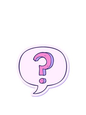 Konuşma kabarcığı etiketli çizgi film soru işaretinin zıplama hareketi canlandırması