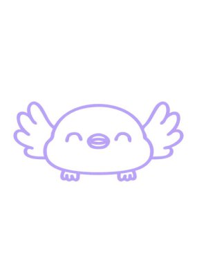 tatlı bir kuş simgesinin çizgi karalamalarının hareketli animasyonu