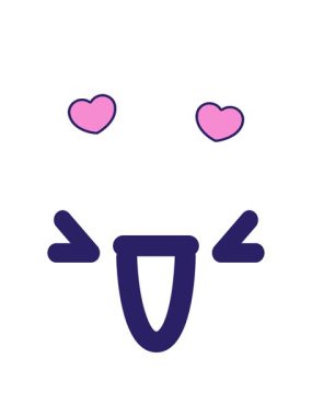 Gülen yüz simgesinin dönen kalpleri.