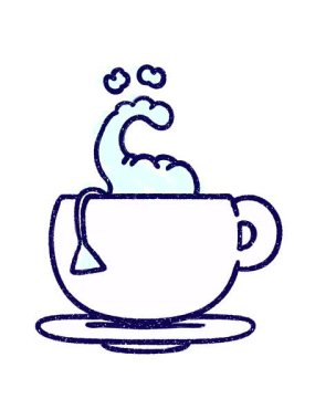 neon light effect animation of Tea Chalk Drawing