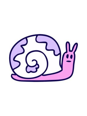 neon light effect animation of hand drawn quirky cartoon snail