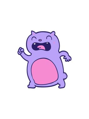 Dikkat çekici bir çizgi film kedi karalaması.