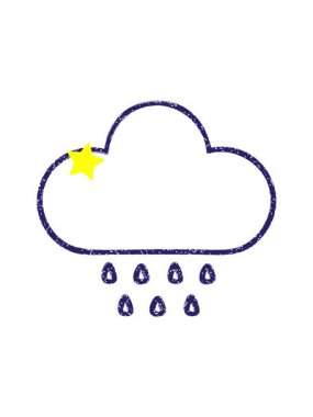 Parıldayan yıldızlar Bulutlu tebeşir çiziminin animasyonunu etkiler