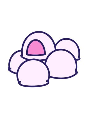 Japon Onigiri pirinç çerezi dizaynının hareketli animasyonu.