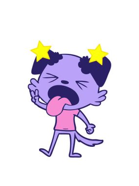 dönen yıldızlar tiksinmiş köpek çizgi filminin animasyonu.