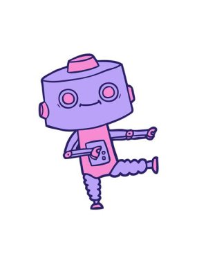 Çizgi film android karakterinin hareketli animasyonunu oynat