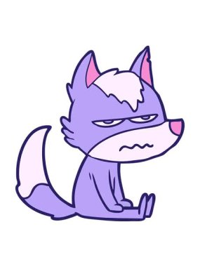 Sinirli kurt çizgi filminin basınçlı animasyonu