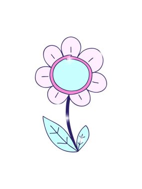 El çiziminin ışıltılı etkisi çizgi film papatyası.