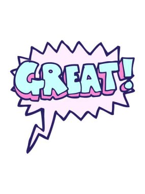 Büyük freehand çizilmiş konuşma balonu karikatür sembolünü salla ve duraklat