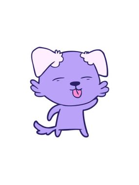 Dilini dışarı çıkaran çizgi film köpeğinin hareketli animasyonu