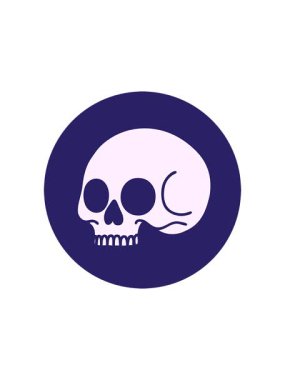 Bir kafatasının retro ikonik dövme biçiminin canlandırma etkisi