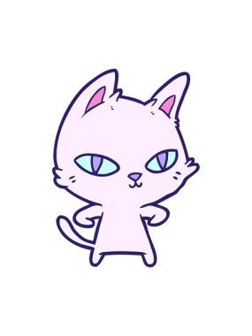 Çizgi film kedisinin bakışlarını salla ve durdur