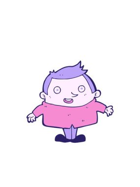 Çizgi film mutlu adam çizimlerinin yanıp sönen radyal çizgileri.