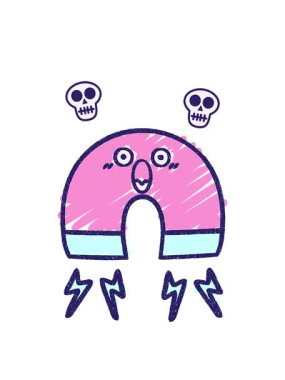 Magnet Chalked çiziminin dönen kafatası animasyonu