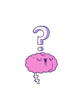 popping motion animation of cartoon curious brain