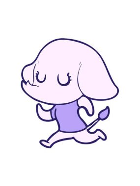 Tatlı bir fil çizgi filminin hareketli animasyonunu oynat