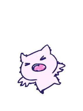 stretching up animation of Cute Bat Chalk Drawing