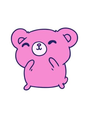 shivering motion animation of cartoon illustration kawaii cute happy bear