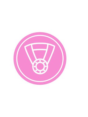 Yatay titreşimli madalya ödülü dairesel simgesi animasyonu