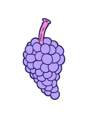 bobbing motion animation of cartoon doodle bunch of grapes