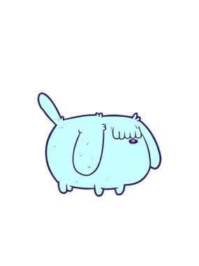 blinking radial lines animation of cute funny cartoon dog design