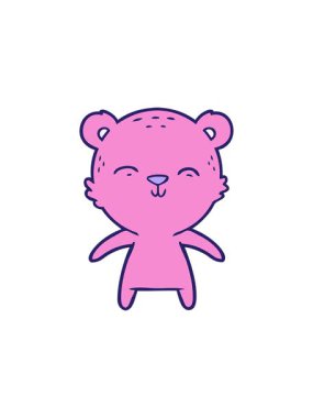 starburst effect animation of cheerful cartoon of bear