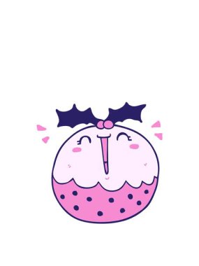 Tatlı noel pudinginin zıplama hareketli animasyonu