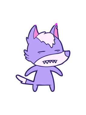 power up animation of cartoon wolf showing teeth