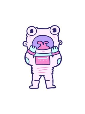 Karikatür uzaylılarının hareketli animasyonları şaşkınlık içinde soluk soluğa kaldılar.