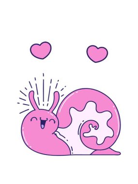 Geleneksel dövme stilinin dönen kalp animasyonu Mutlu salyangoz