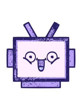 bir robot kafasının eski grunge doku çizgi filminin hareketli animasyonu